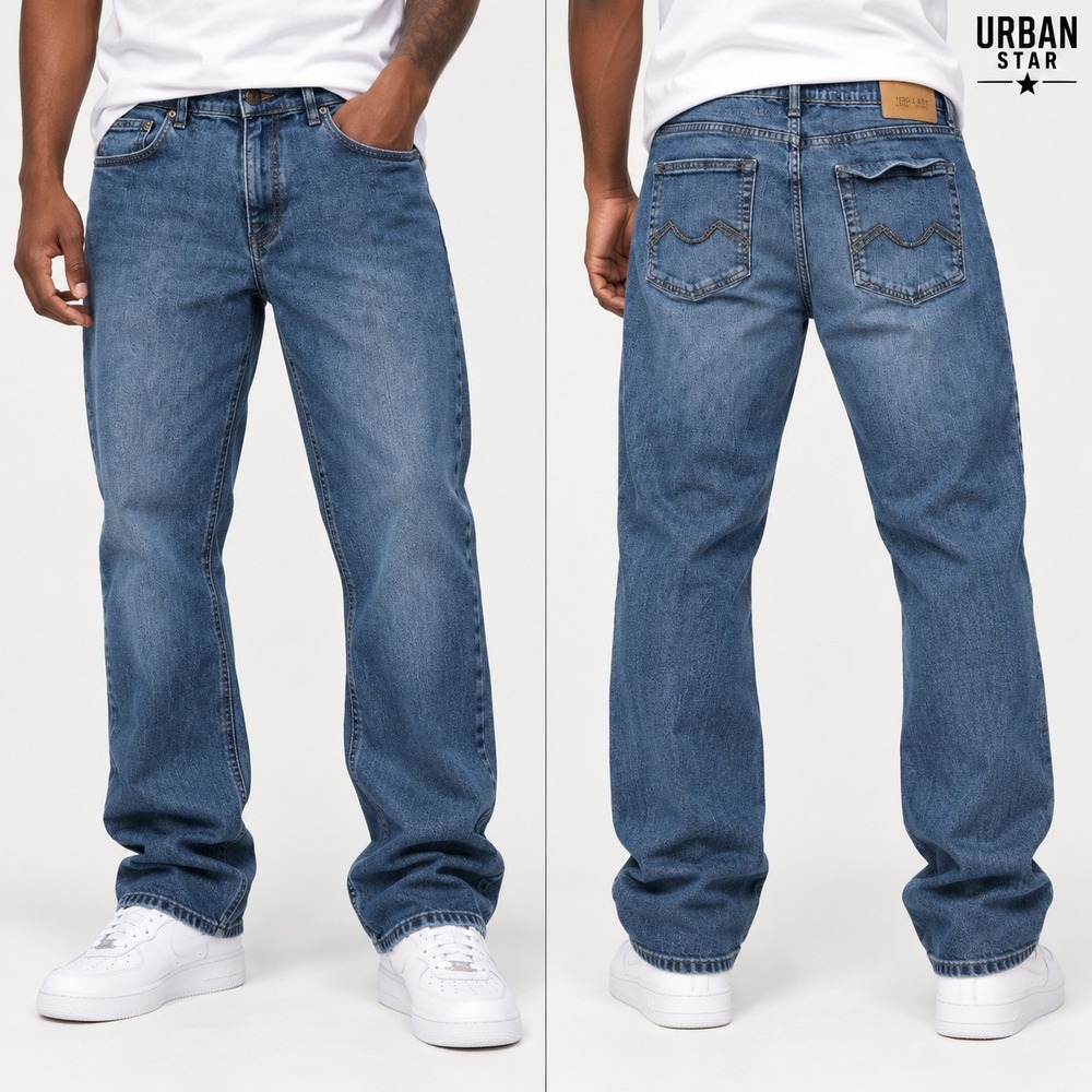 Urban Star Jeans Mens 38x34‎ Straight Leg Medium Wash Stretch Denim 02518231US